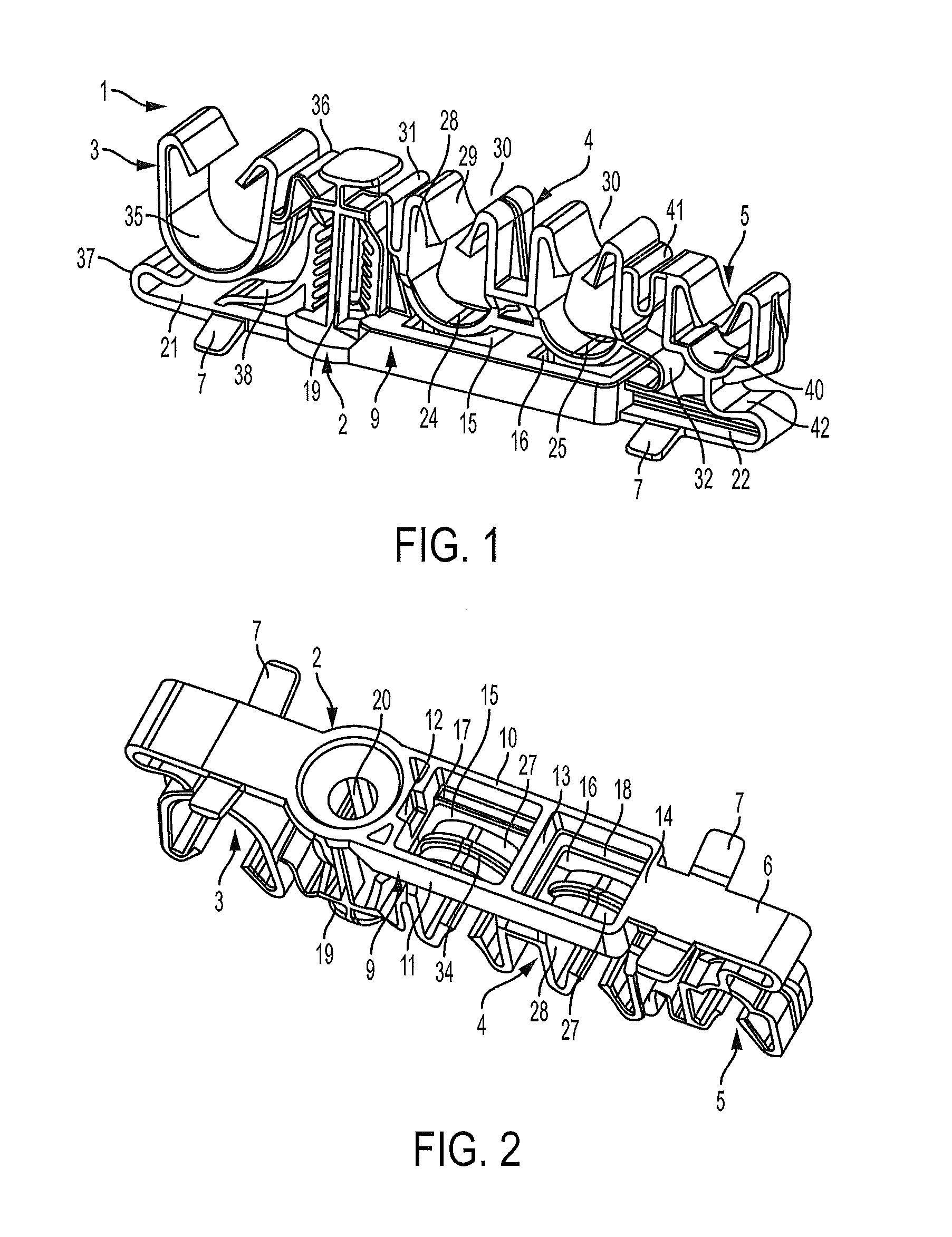 Plastic holder for Anti-vibration fastening an elongated object