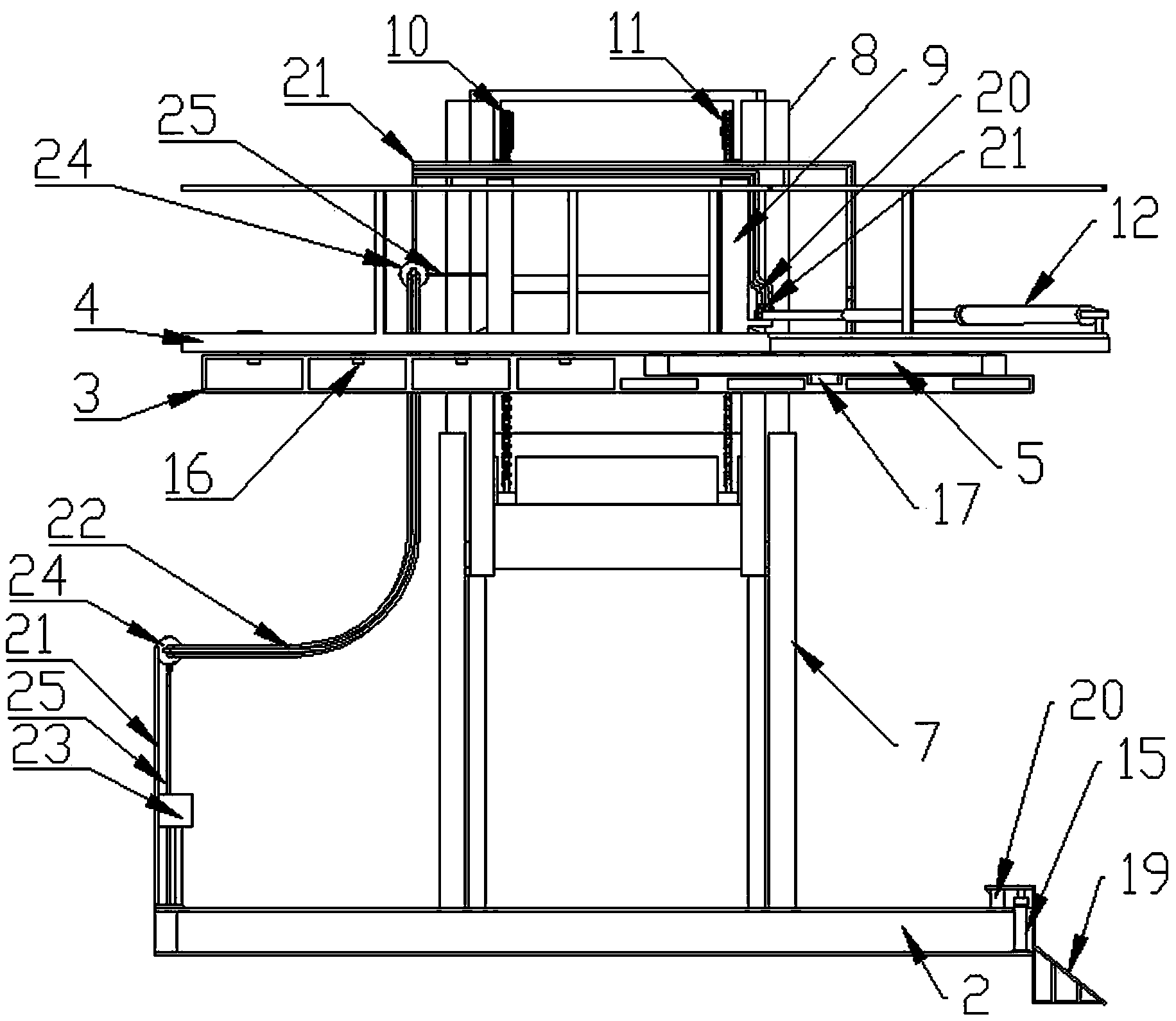 Lifting rotating device for vehicle storing and fetching of three-dimensional garage