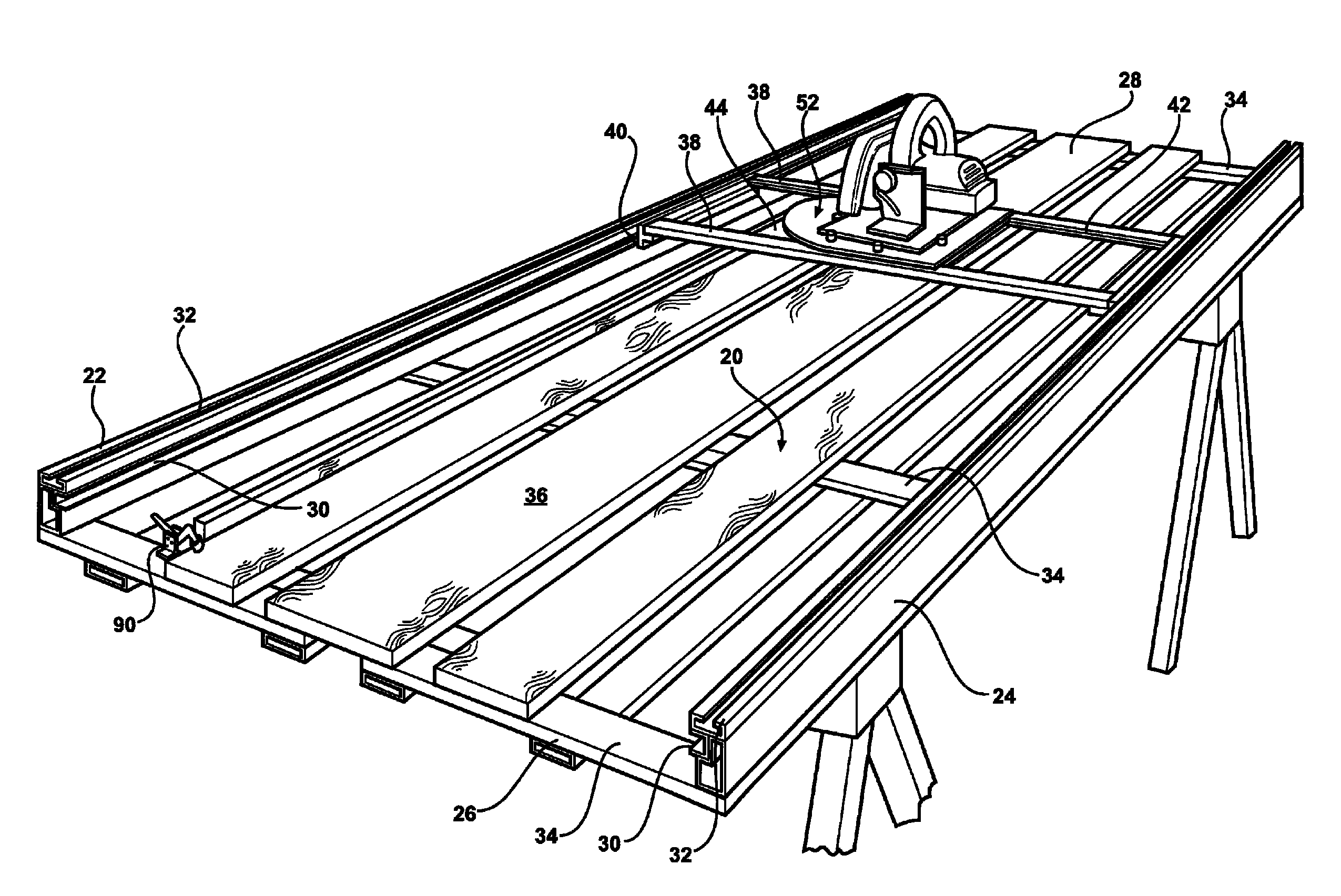 Portable saw table assembly