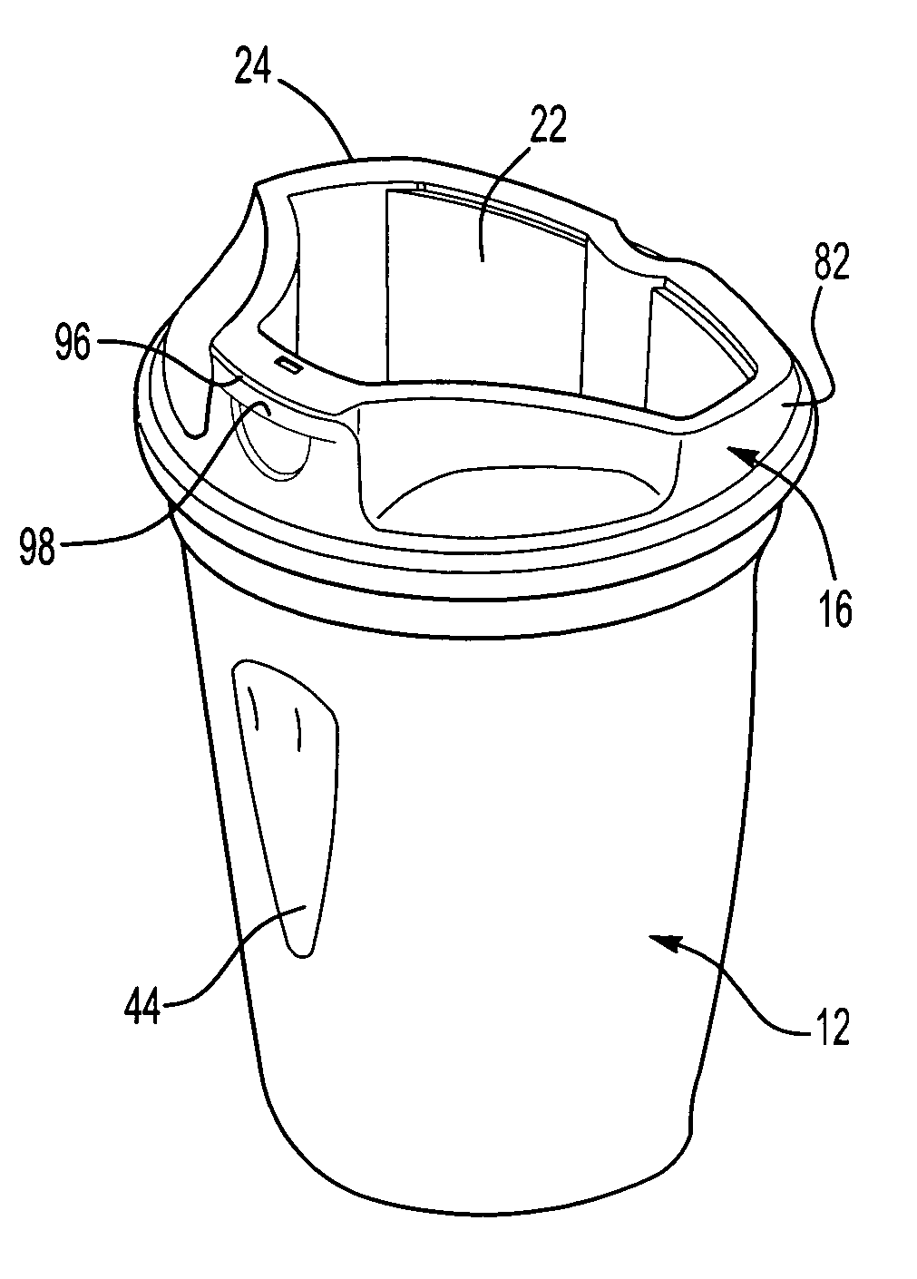 Single handed container for mixing foods