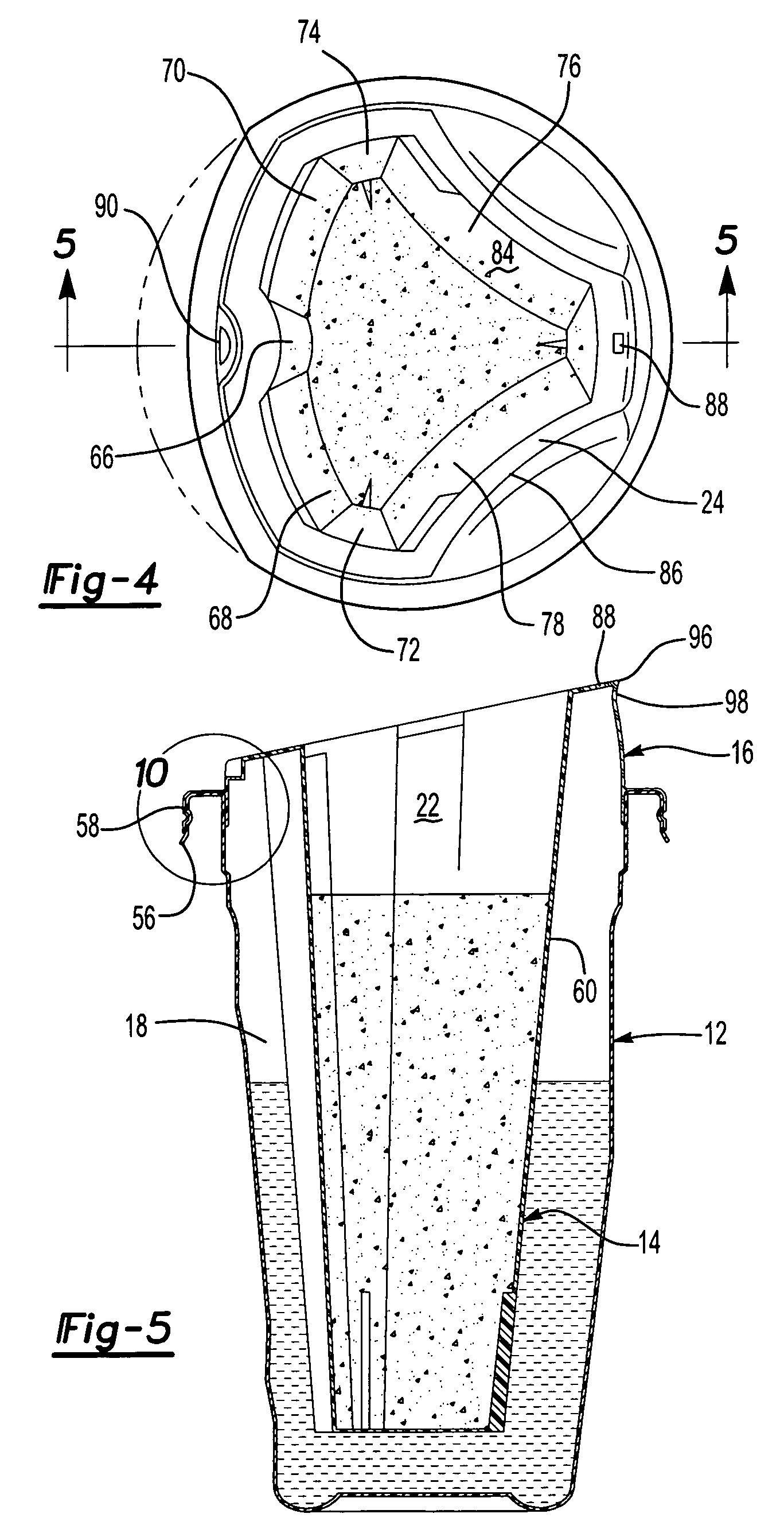 Single handed container for mixing foods