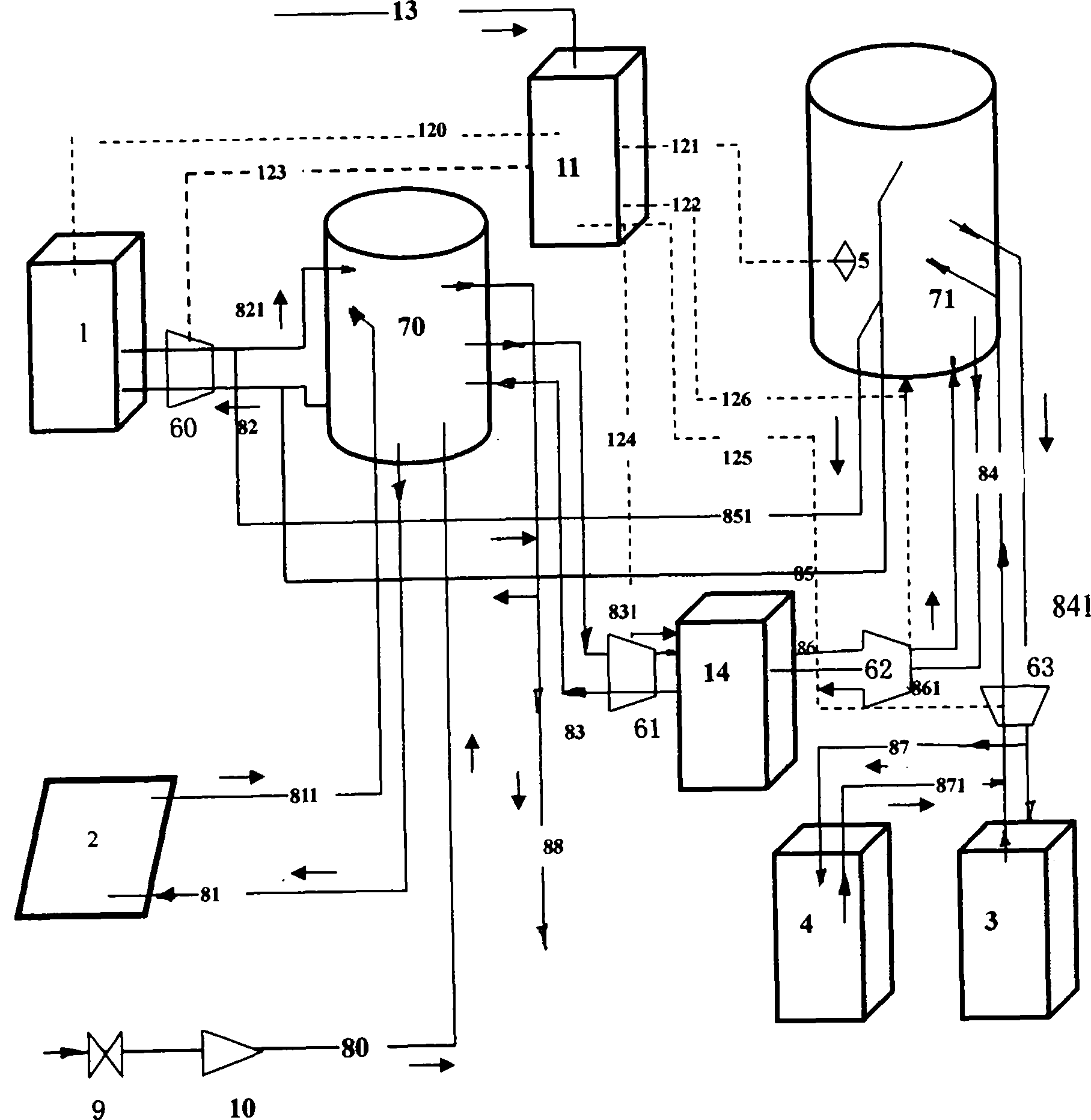 Energy-saving tri-link hot water and air conditioning integrated application device