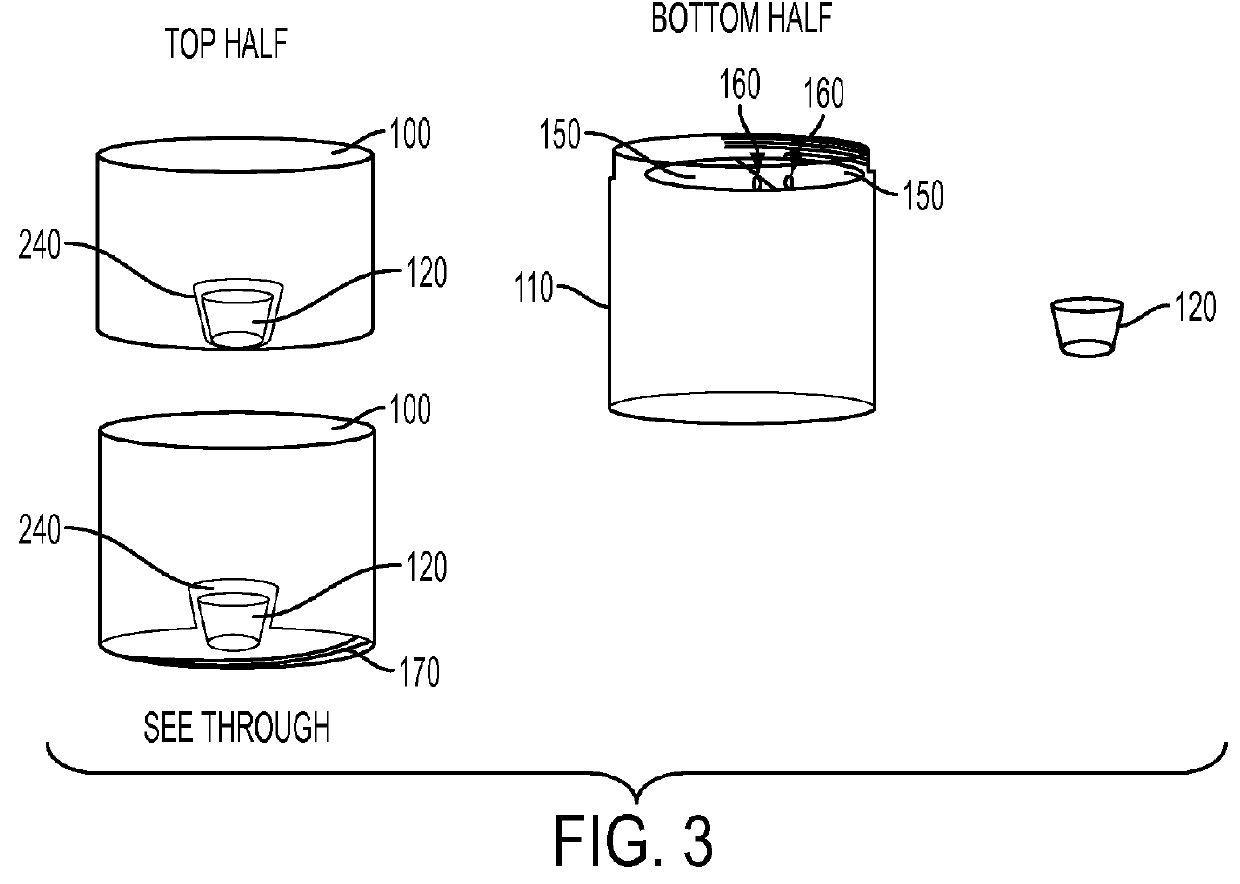 System and method for a drop shot beverage container