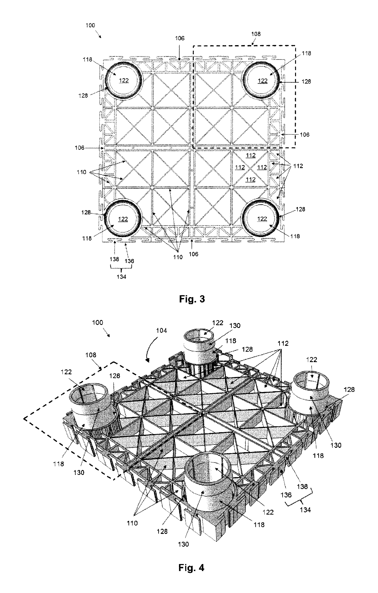 Modular pallet and multilayer support structure