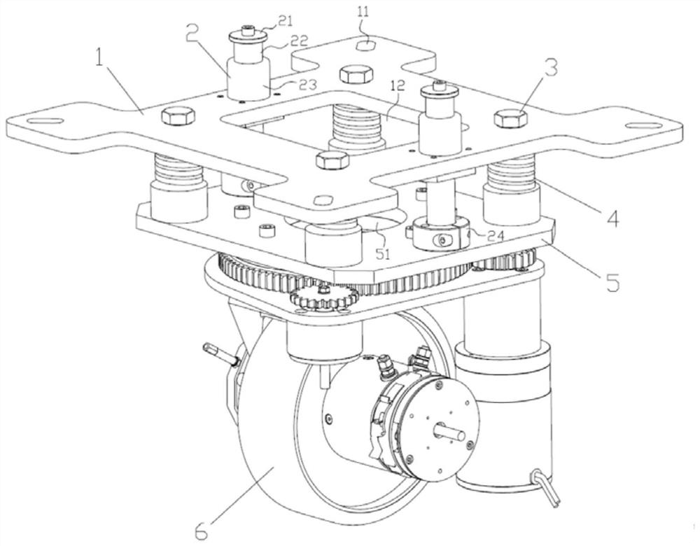 steering wheel connection device for agv trolley