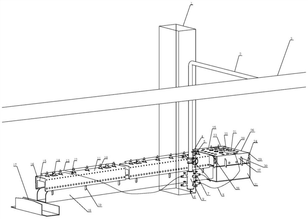 A casting machine slag ditch baking device and baking method