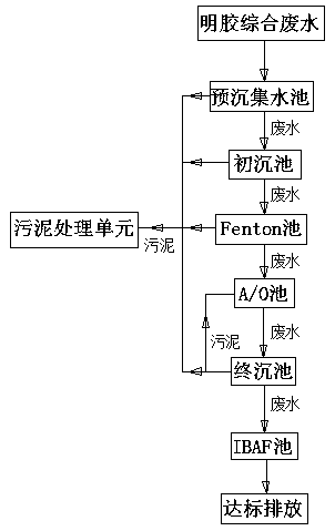 Treatment process for treating gelatin wastewater