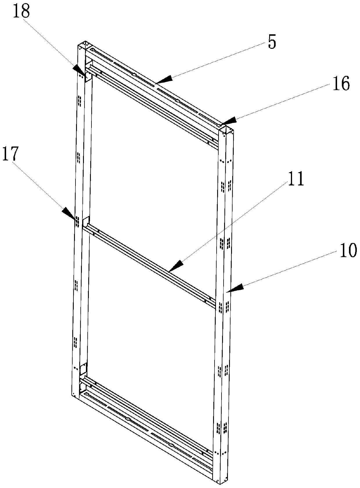 Novel extensible type modularized combined frame