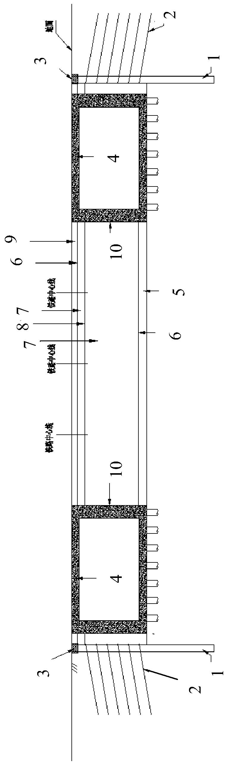 Construction method for filling foam light soil foundation pit of railroad bed in soft soil area