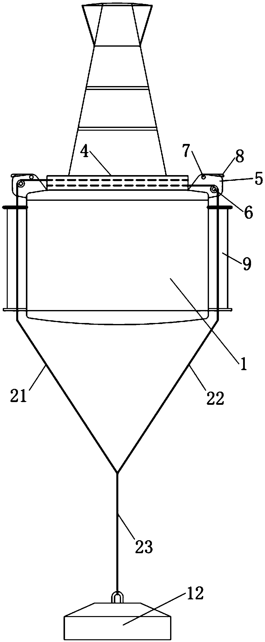 Self-resetting buoy with radial slider system