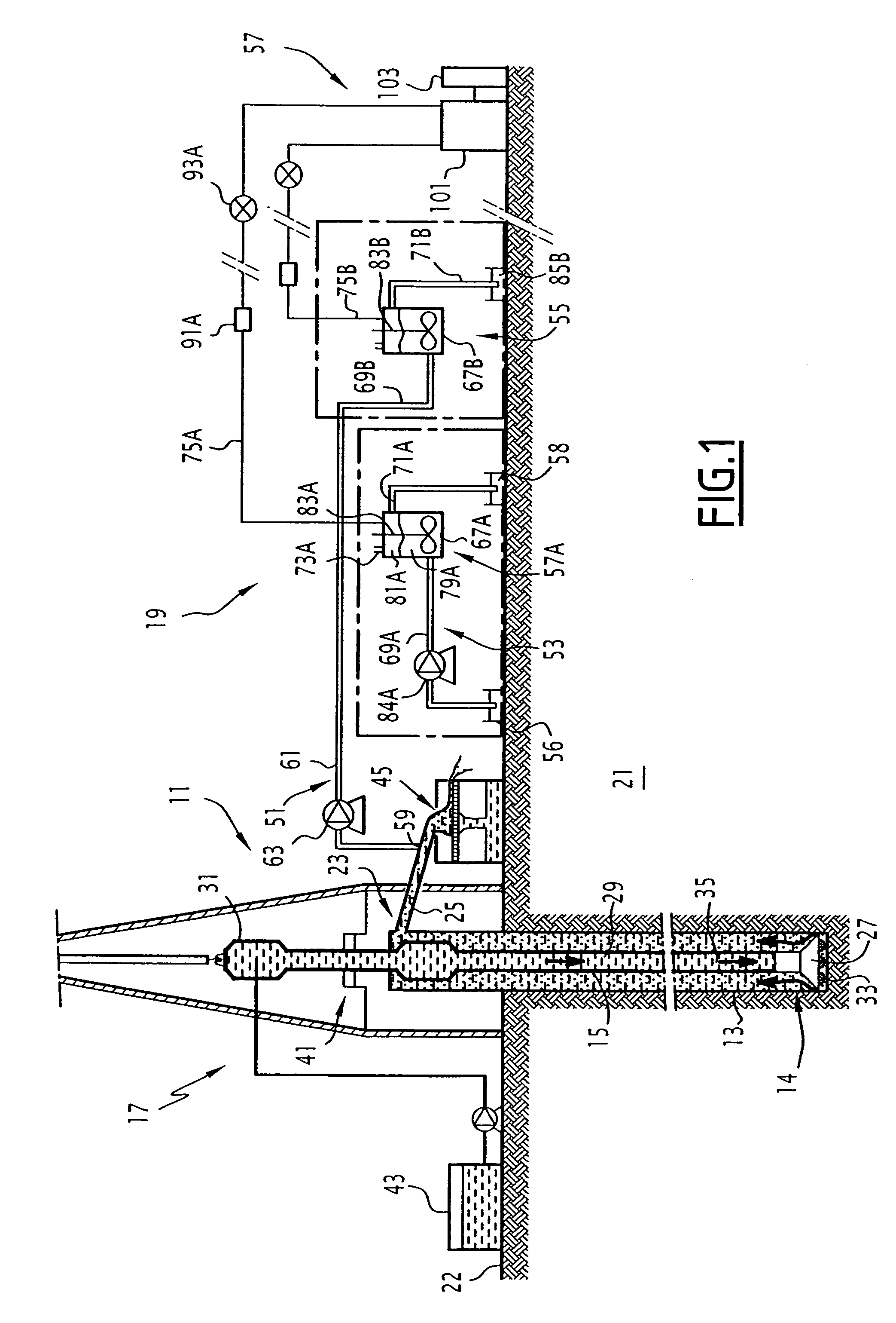 Method for determining the content of at least one given gas in a drilling mud, associated device and rig