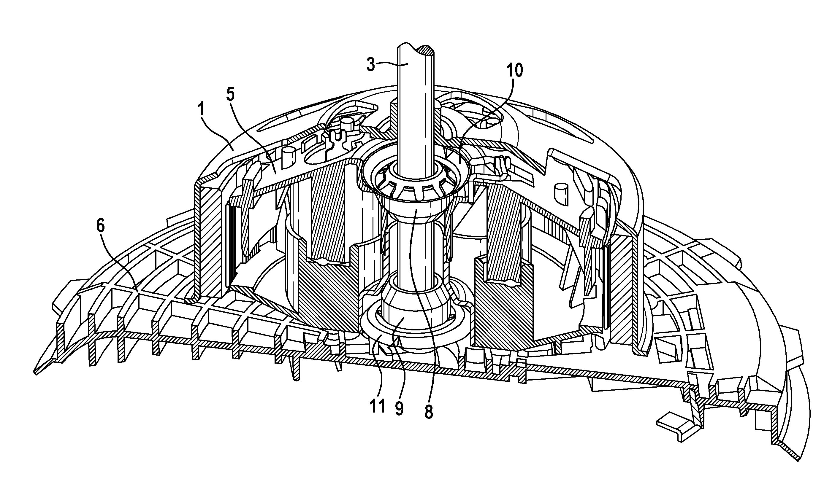 Electronically commutated DC motor with shielding