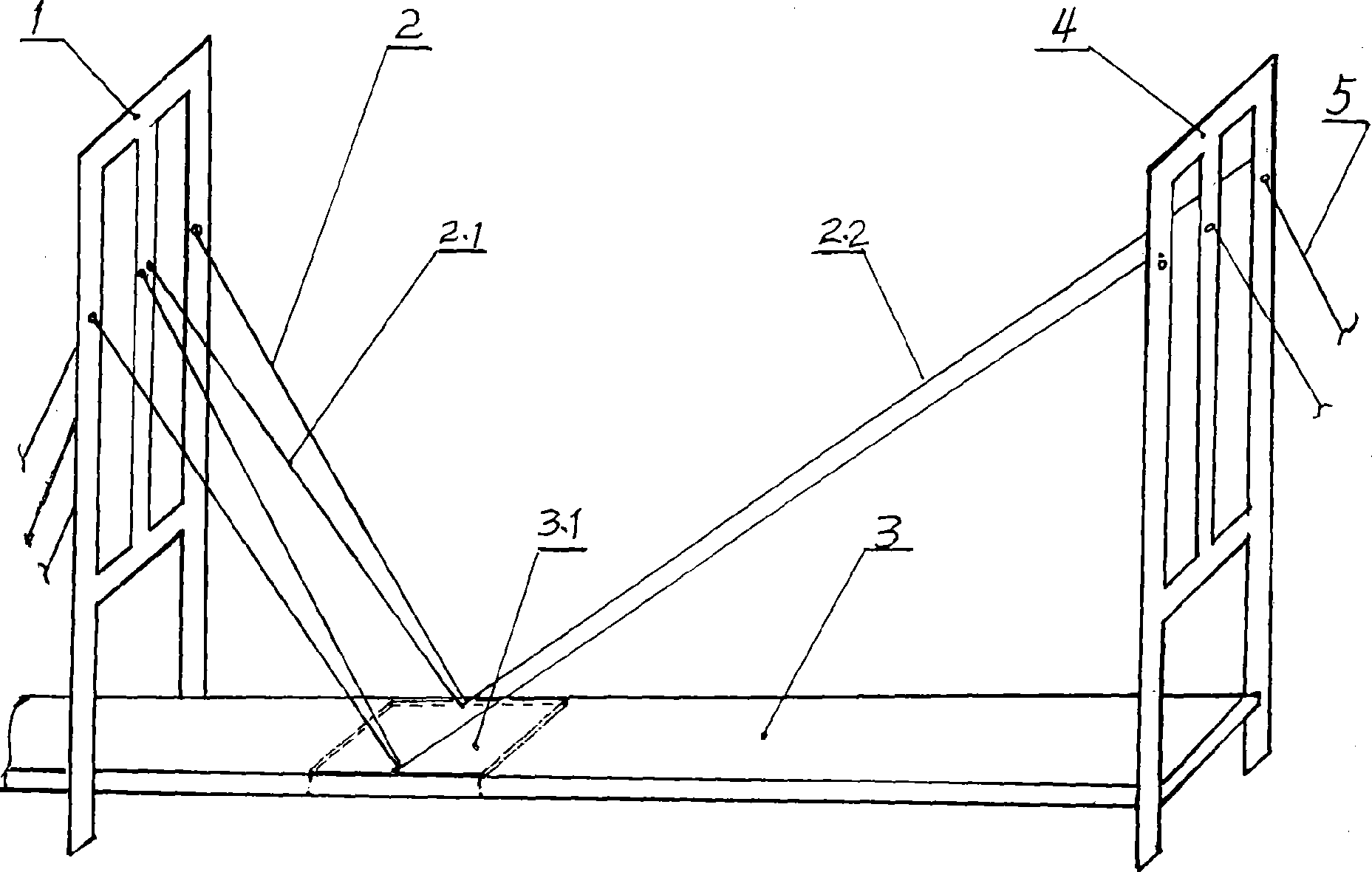 Cantilever beam external anchor stayed-cable bridge