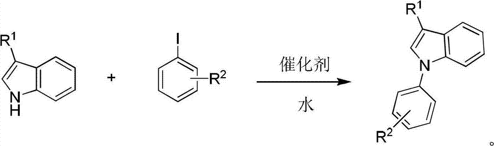 Catalyst for aqueous-phase preparation of indole nitrogen arylide and preparation method of indole nitrogen arylide