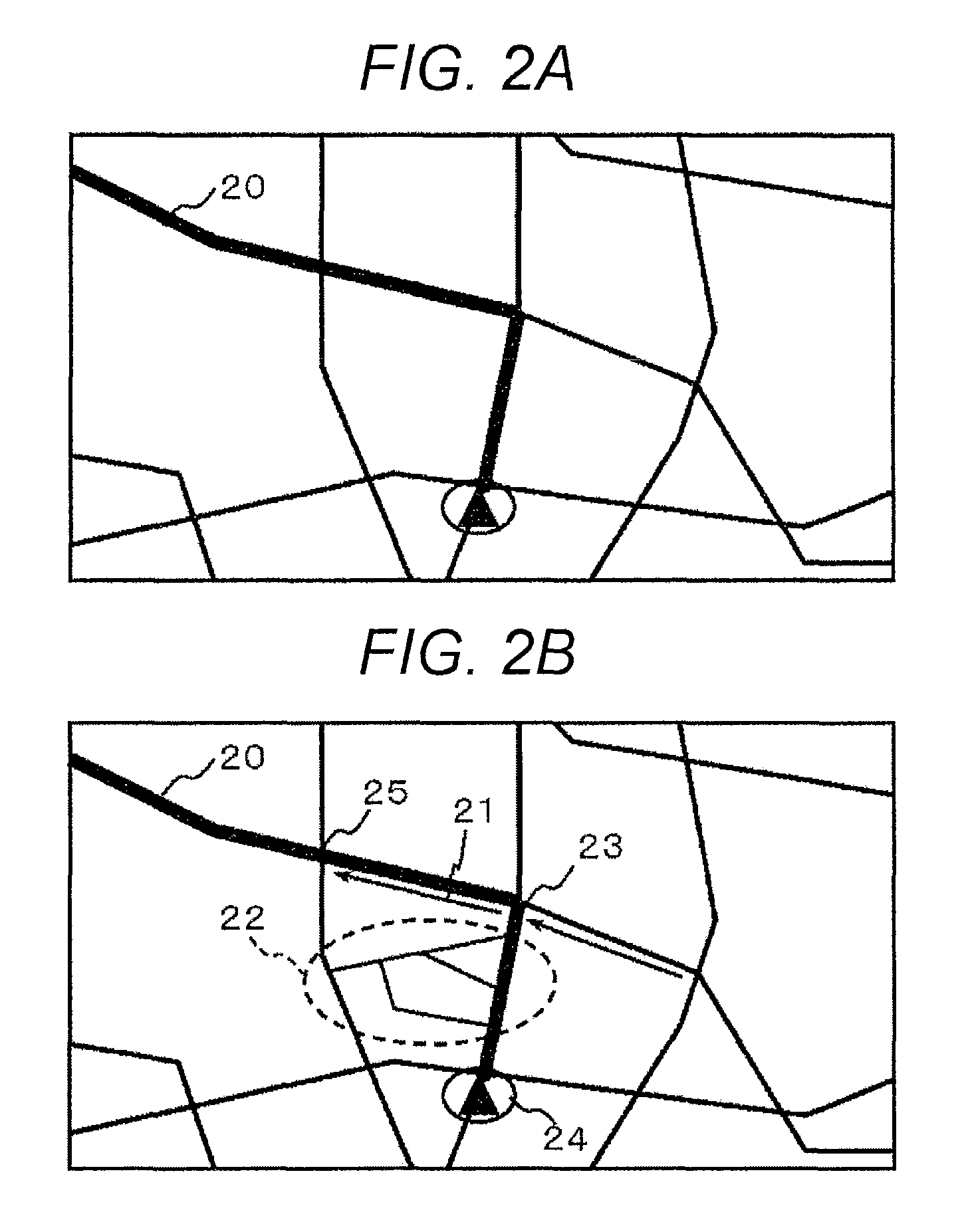 Navigation device and control method for displaying detour