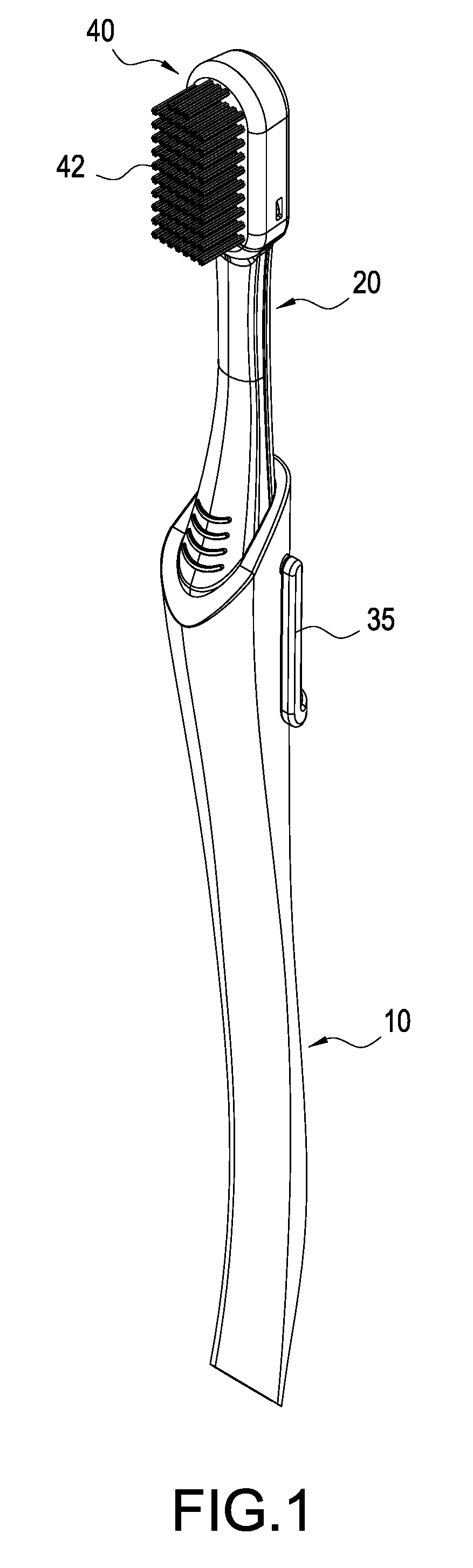 Toothbrush with push-back replaceable brush head