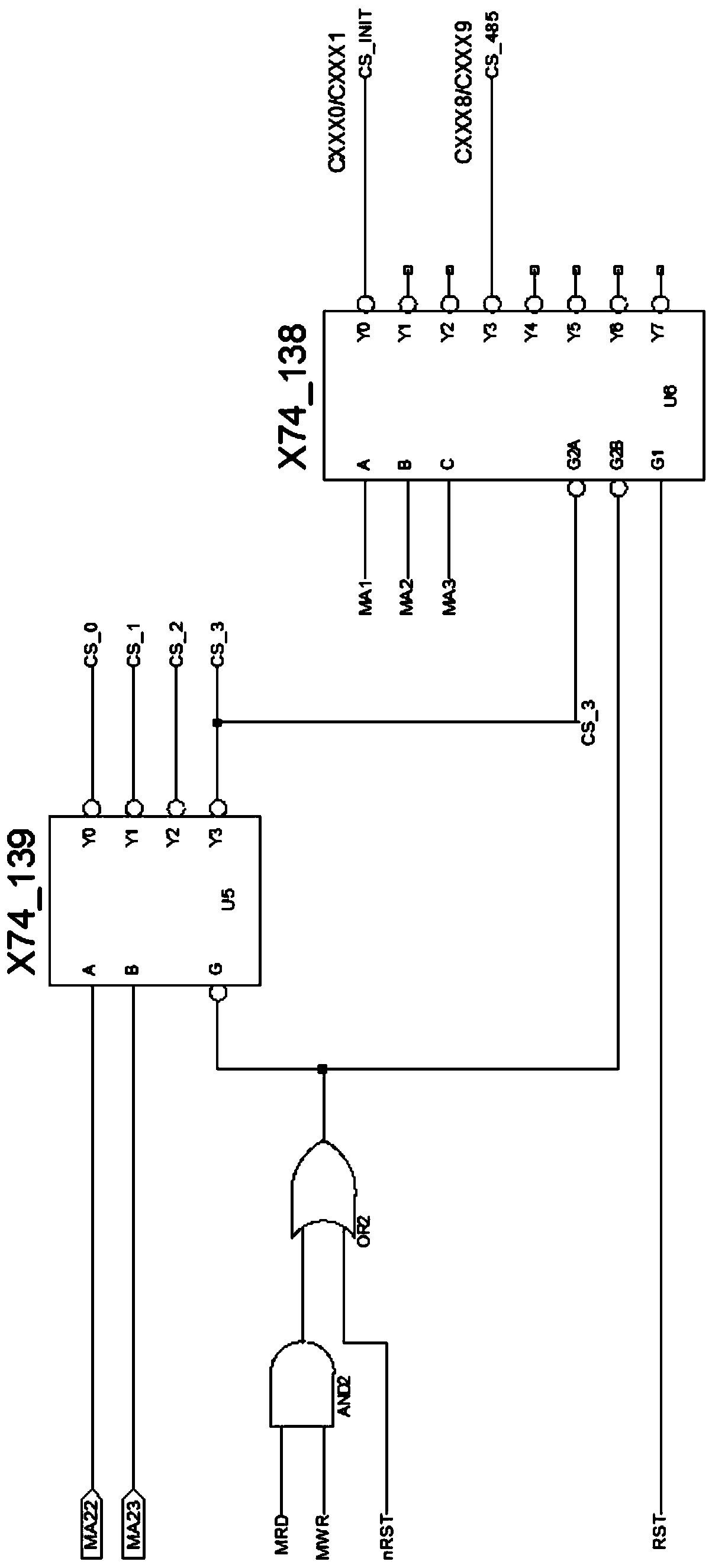 Hardware circuit encryption device realized through CPLD