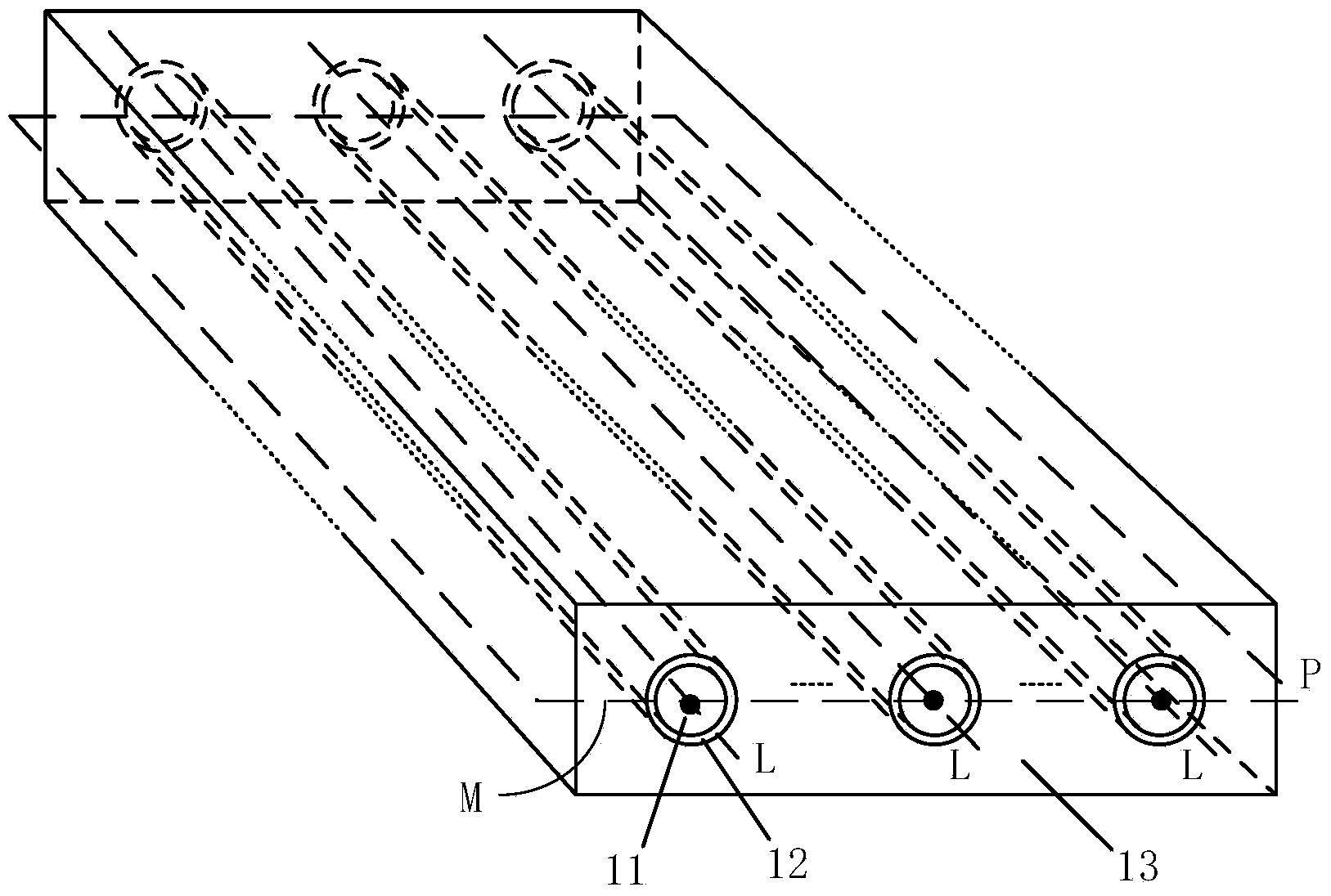 Rectangular-cross-section conductor internally provided with multiple inner cores and capable of reducing AC resistance