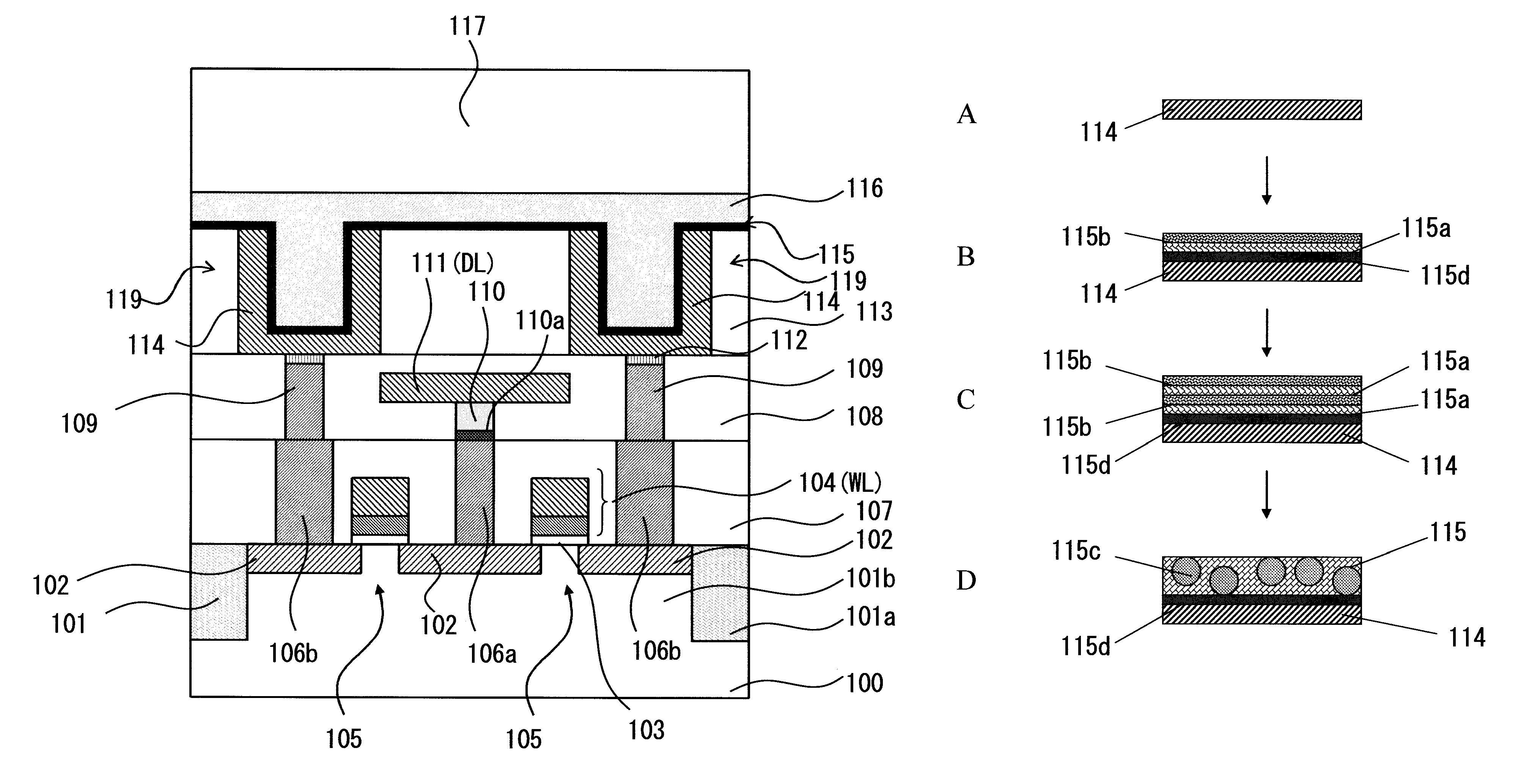 Semiconductor device having a capacitance element and method of manufacturing the same