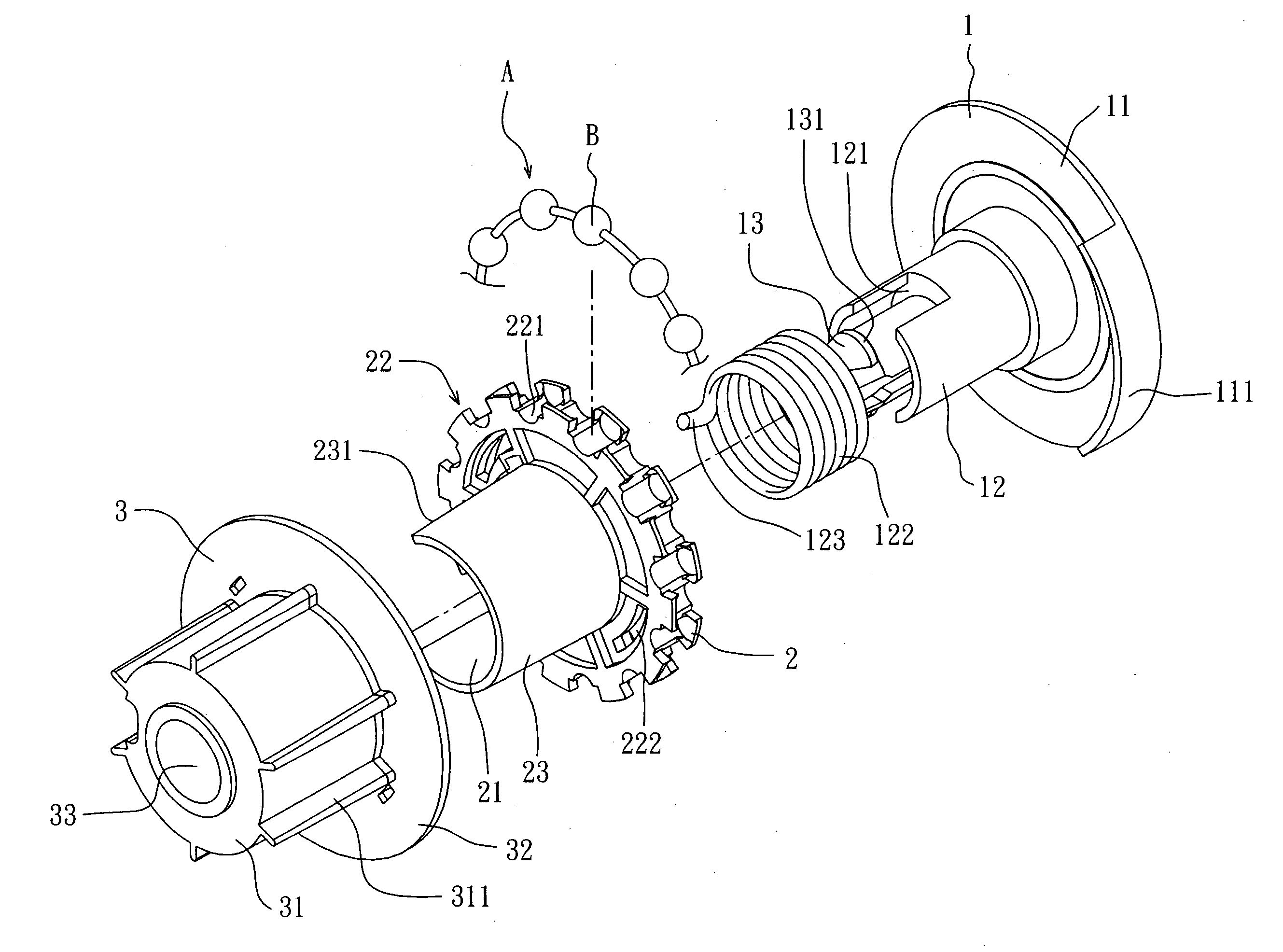 Curtain ballchain wheel