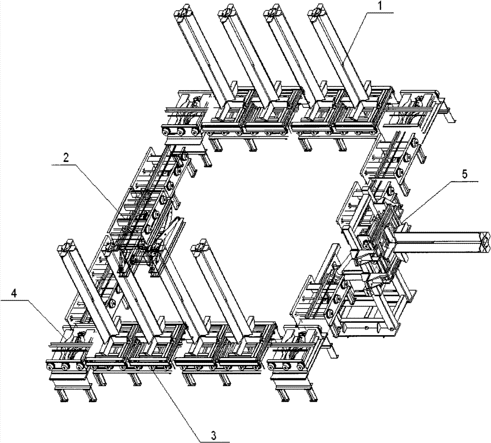 Vertical conveying system for core winding frame