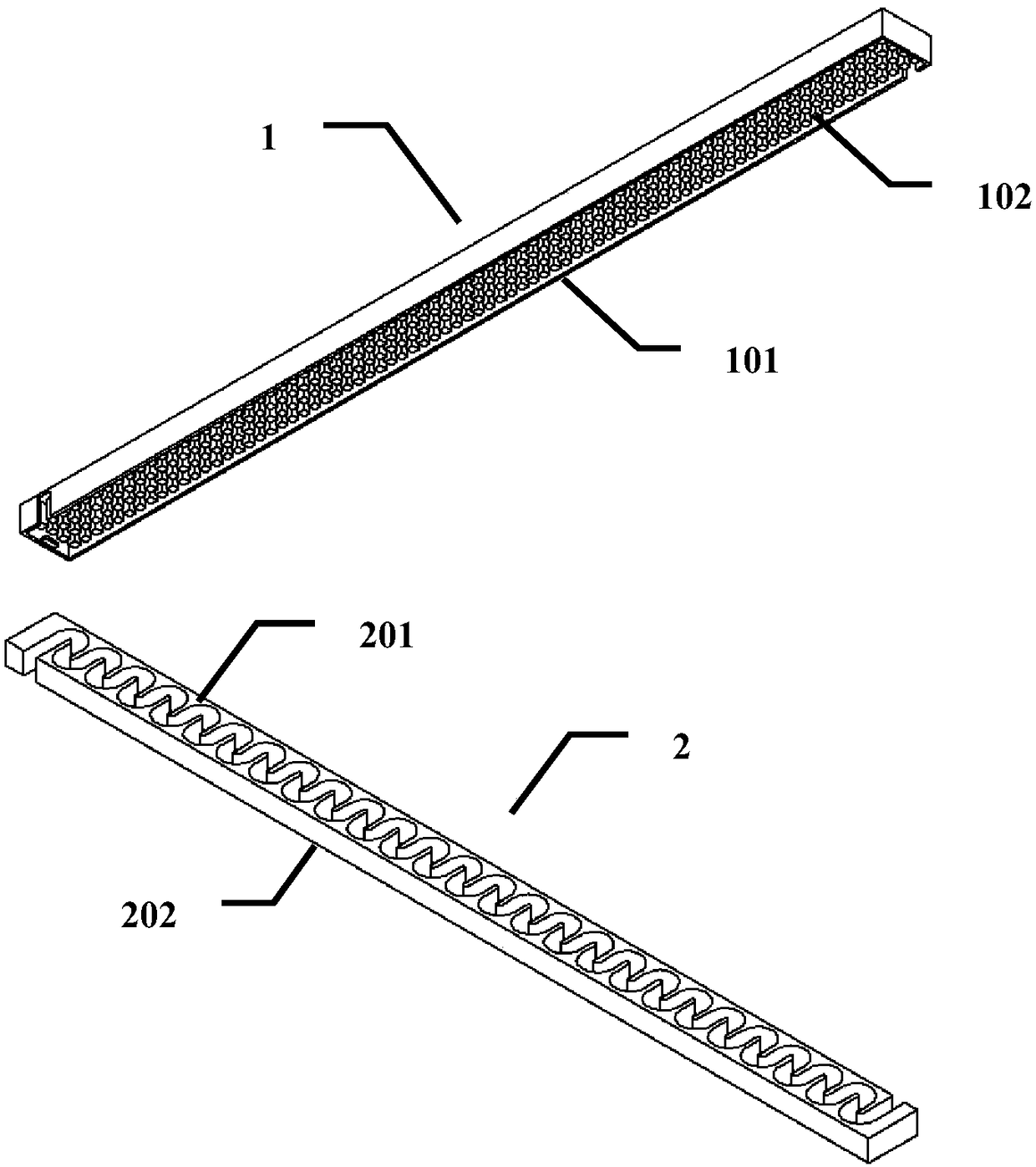 Photonic crystal-loaded zigzag waveguide dual-injection slow-wave structure