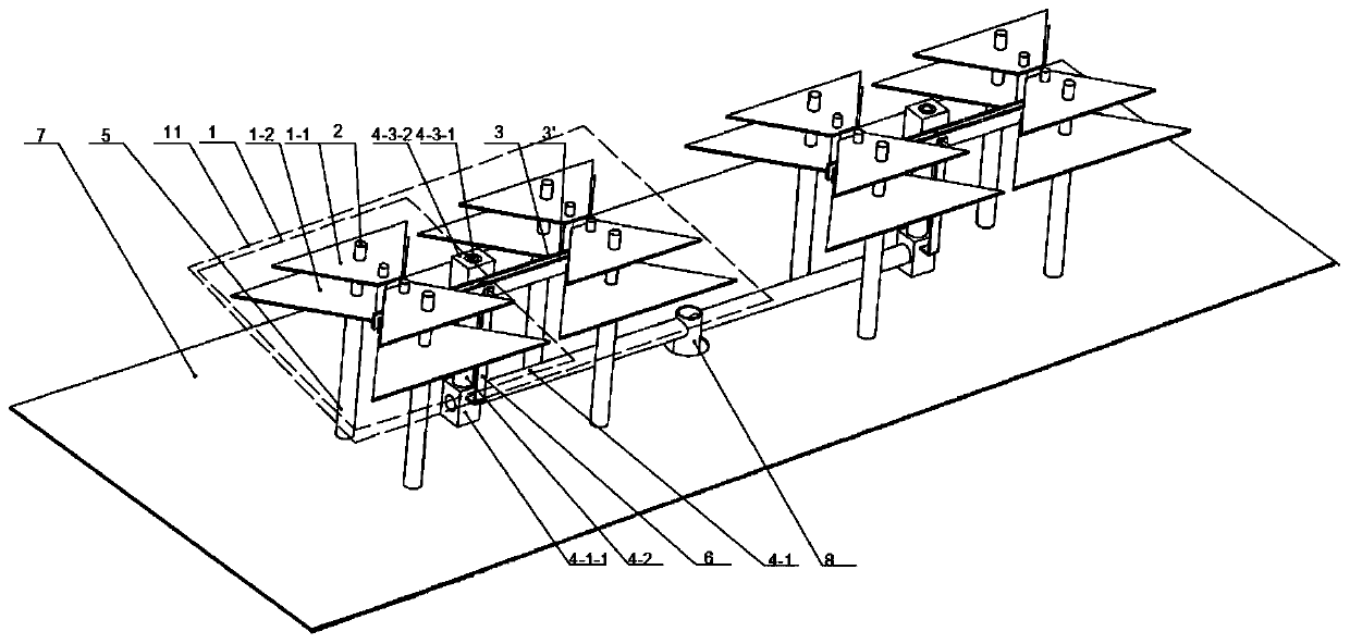 Full-band double-layer trapezoidal digital television transmitting antenna