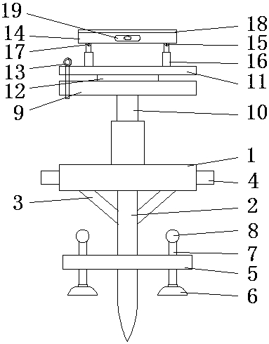 Leveling support for territorial resource land surveying instrument