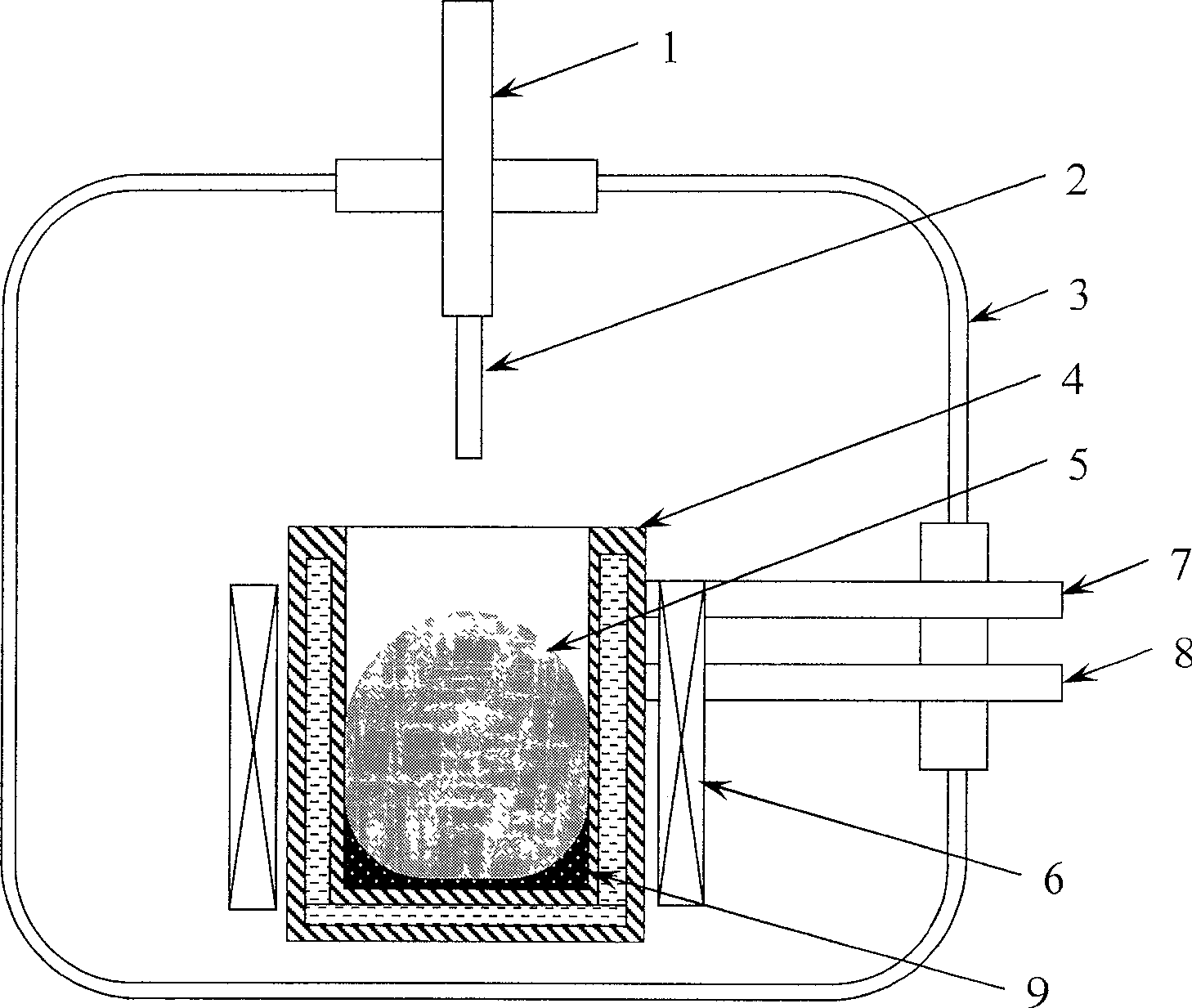 Liquid state hydrogen-replacing thinning solidifying tissue method in Ti-6Al-4V alloy induction shell smelting process