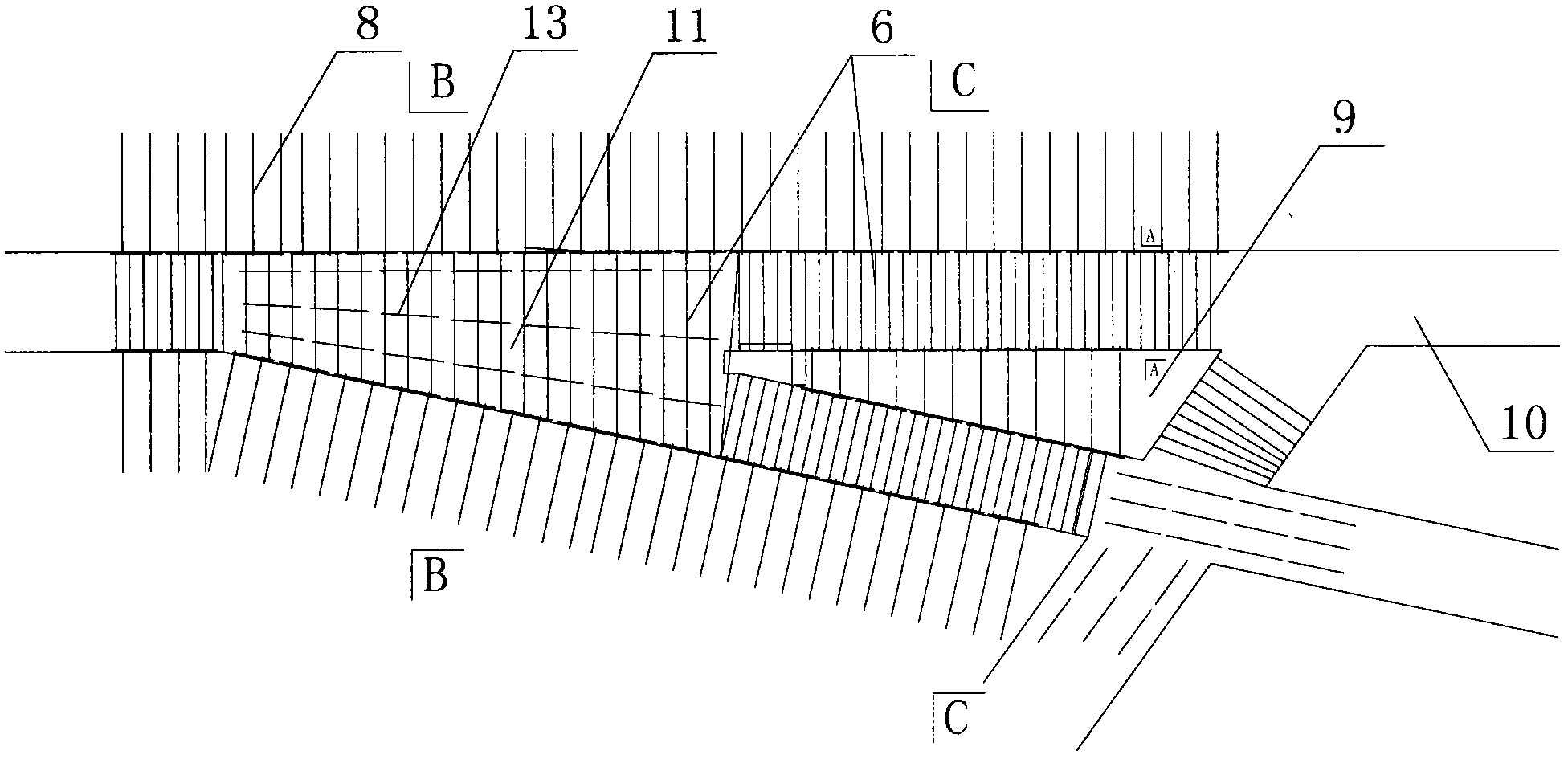 Coal mine underground isolated soft rock mass supporting device used in dynamic pressure environment