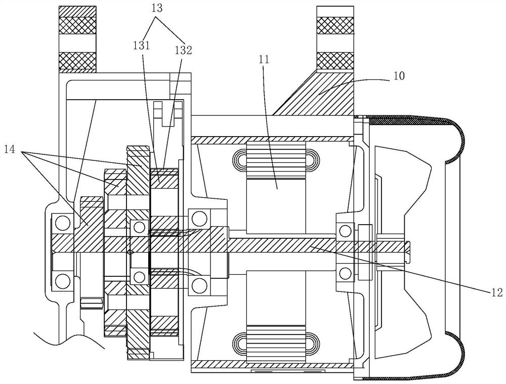 Power output mechanism on battery car