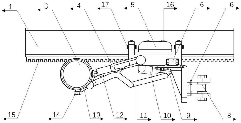 Monorail crane separable toothed rail driving device suitable for large gradient