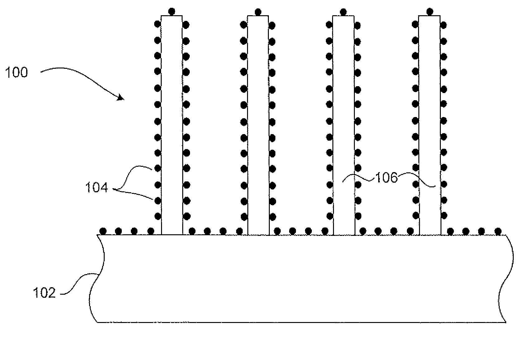 Metallic Nanospheres Embedded in Nanowires Initiated on Nanostructures and Methods for Synthesis Thereof