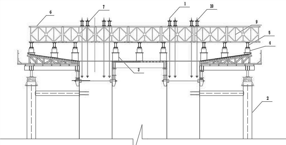 Counter-force pre-pressing system and pre-pressing method for ultrahigh cantilever beam 0 # block support