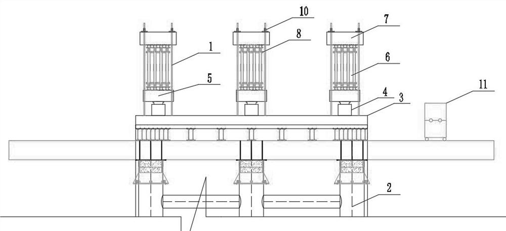 Counter-force pre-pressing system and pre-pressing method for ultrahigh cantilever beam 0 # block support