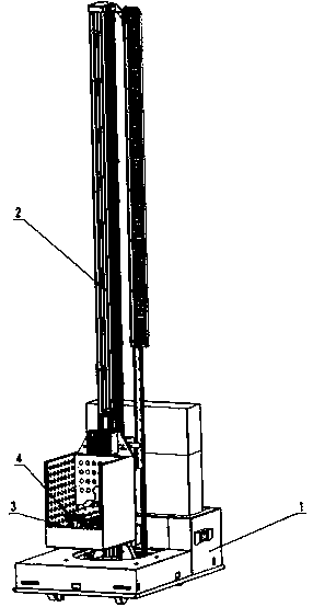 Automatic storing, stacking, picking and placing device for intelligent warehousing