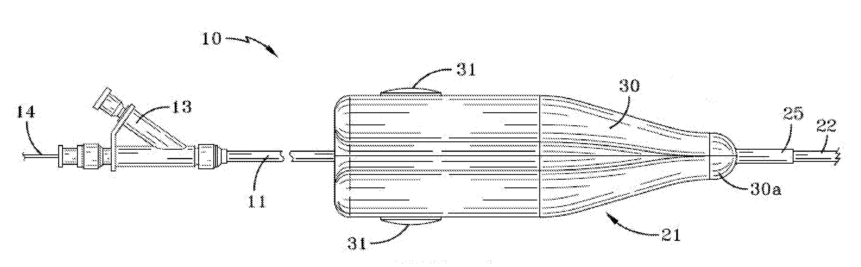 Balloon catheter having a retractable sheath and locking mechanism