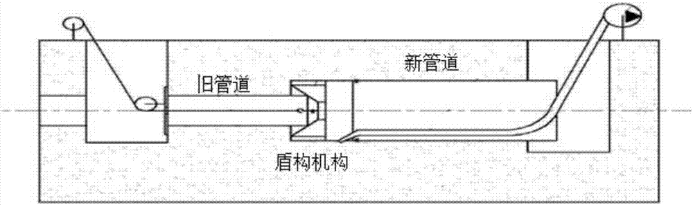 Device and method for replacing non-excavation underground pressure-bearing pipeline