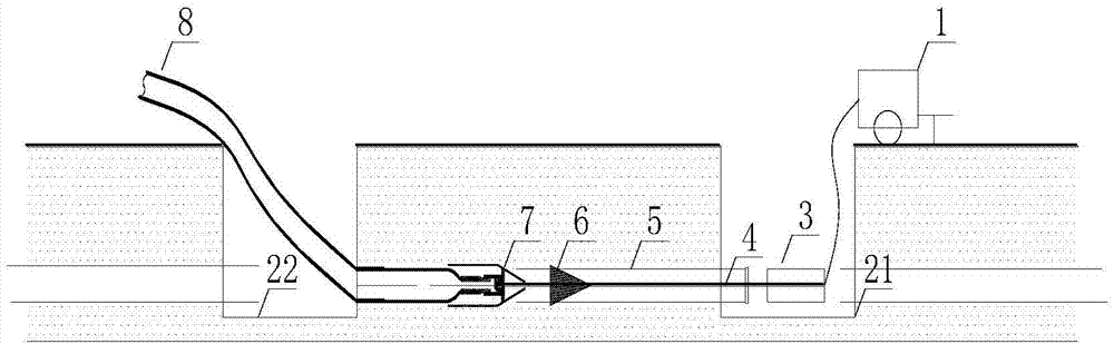 Device and method for replacing non-excavation underground pressure-bearing pipeline