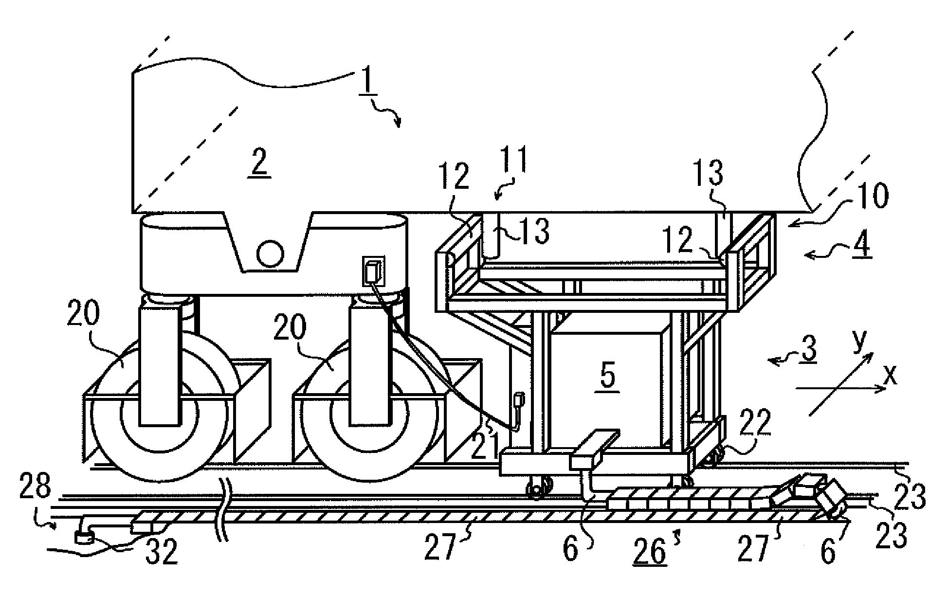 Power supply system for crane