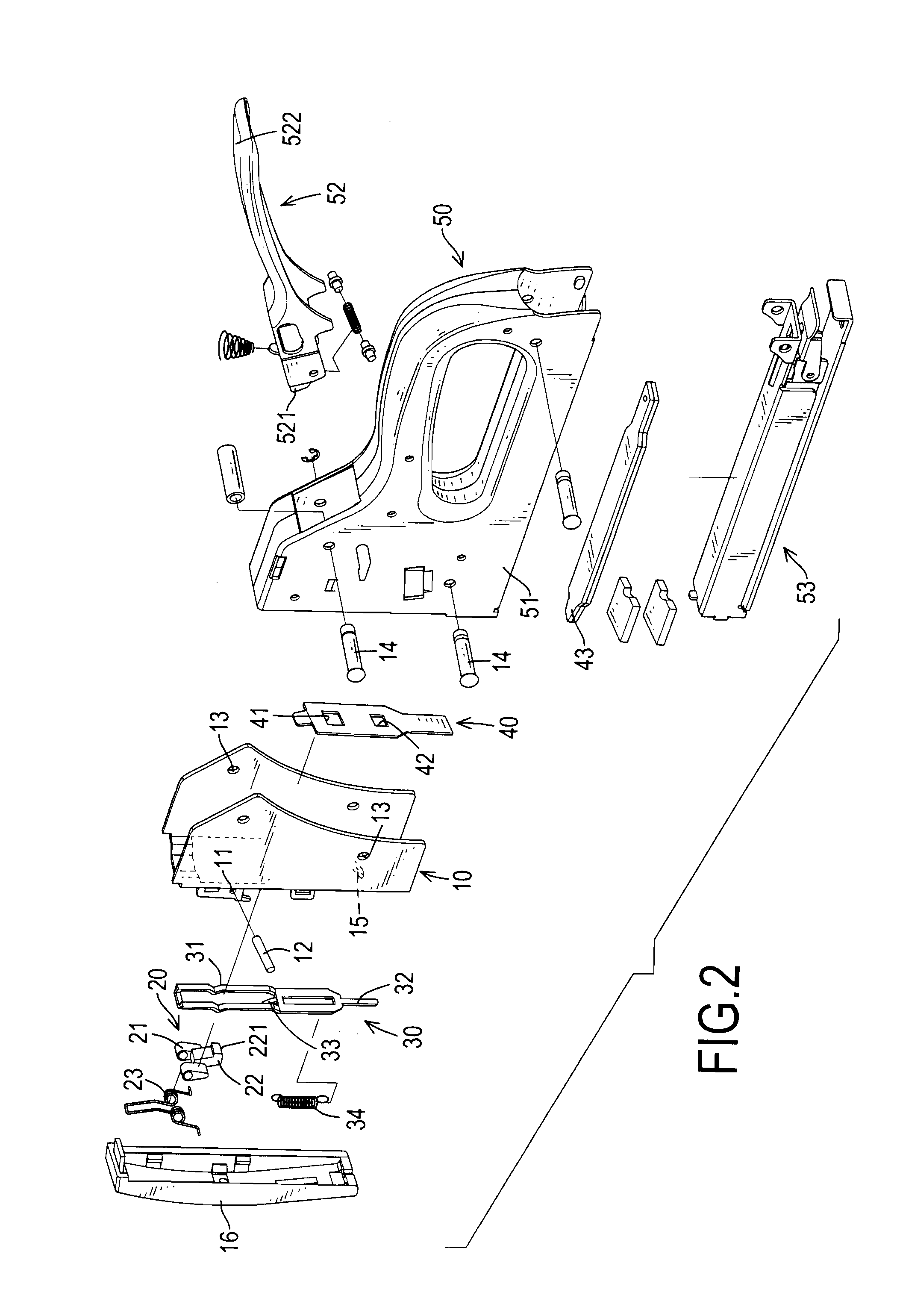 Latch assembly for a staple gun