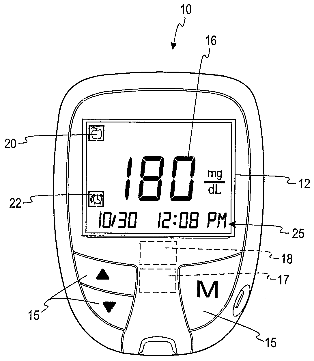 Meter Having Post-Meal Test-Time Alarm