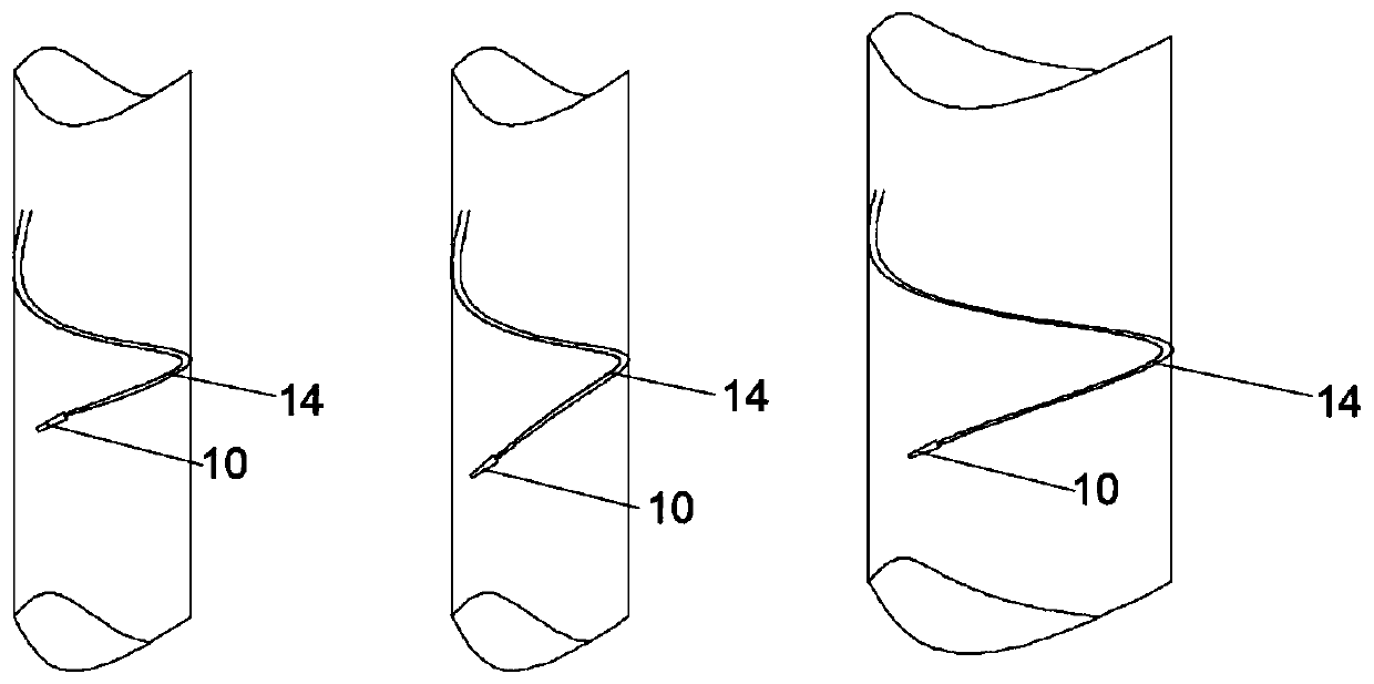 Sewage blockage spiral flow cleaning device and method