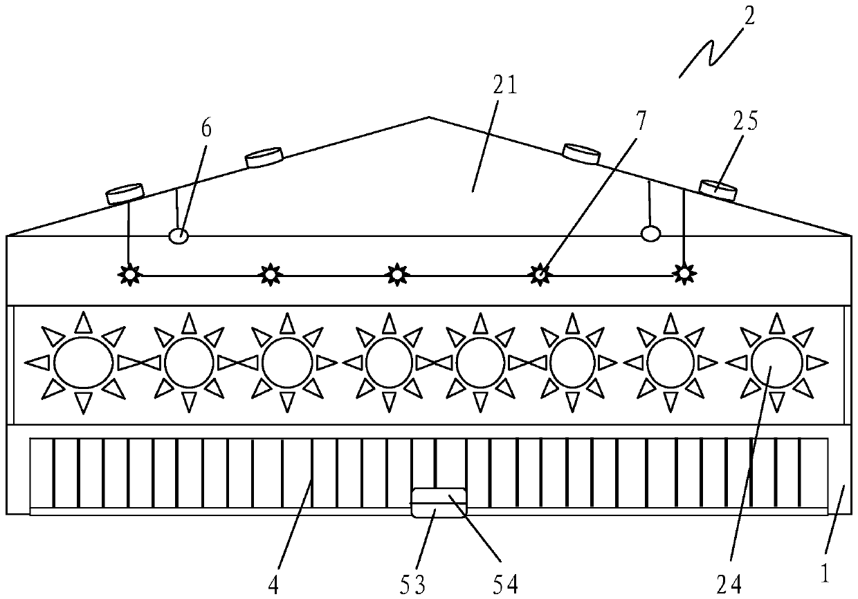 A microbial fermentation bed large bar ecological pig house for pig breeding