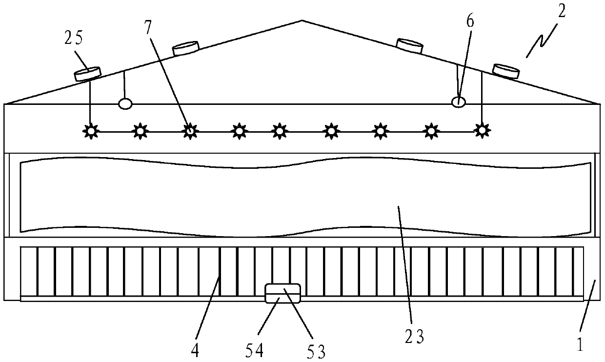 A microbial fermentation bed large bar ecological pig house for pig breeding