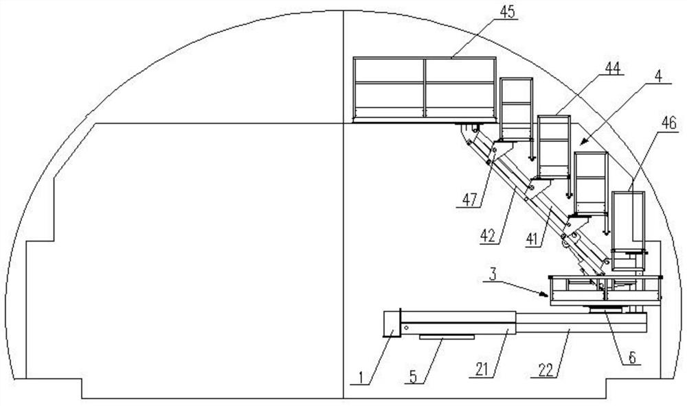 Multi-platform foldable tunnel maintenance operation device