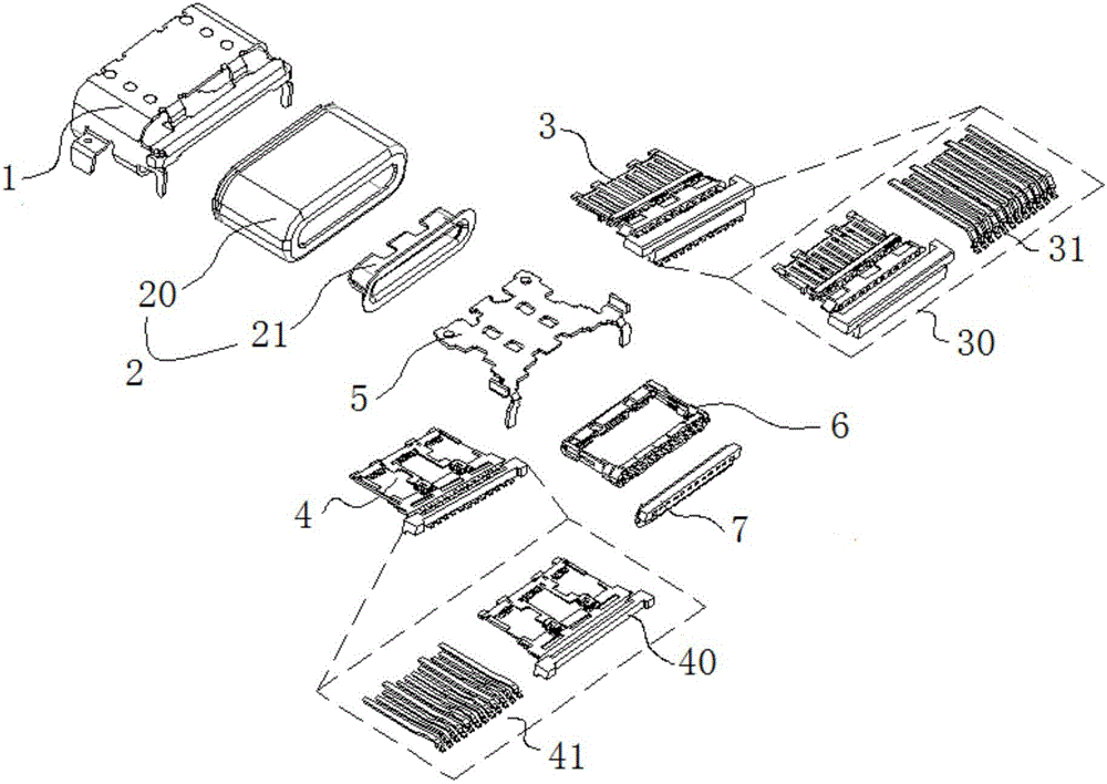 USB TYPE-C short-type observe side and reverse side plugging connector female seat and preparation method thereof