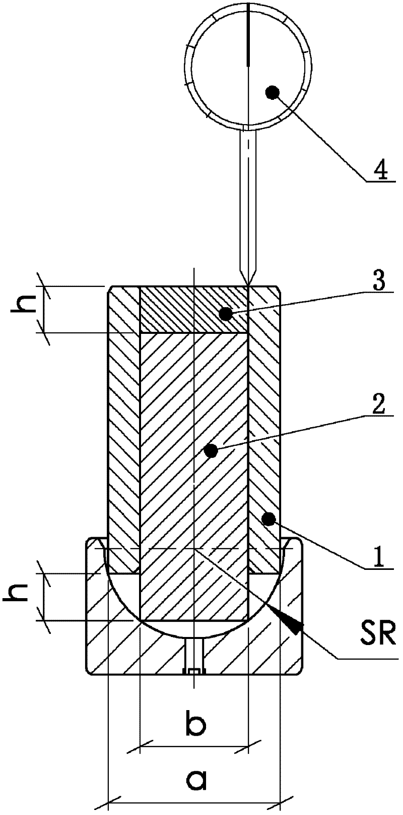 Device for measuring radius of spherical crown and measuring method thereof