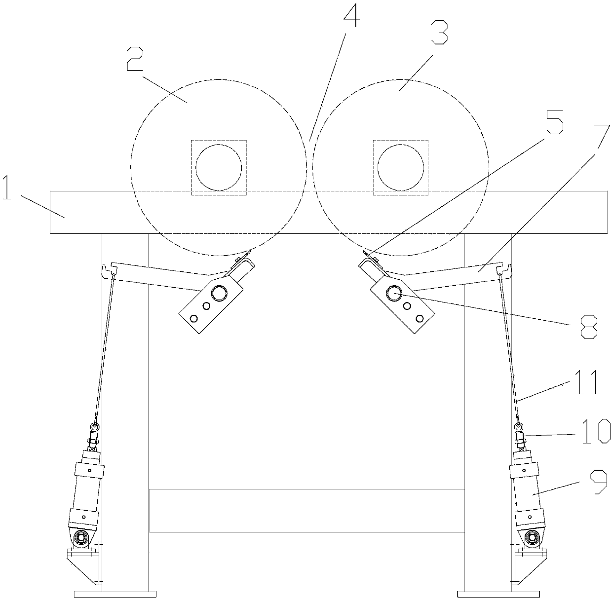 A scraper pressing device for a stem pressing machine