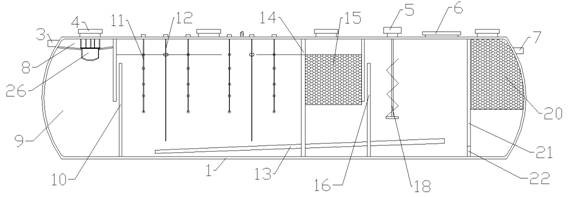 Rural domestic sewage purification tank